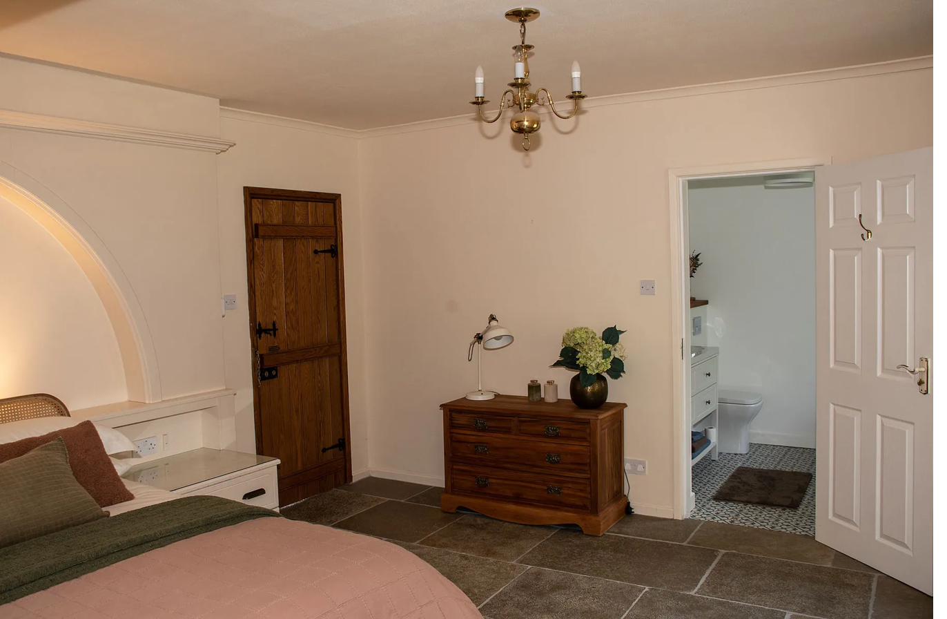 First bedroom and farmhouse doorway